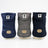 Two-leg padded cotton dog coat with moustache pattern in Navy Blue, close-up detail
