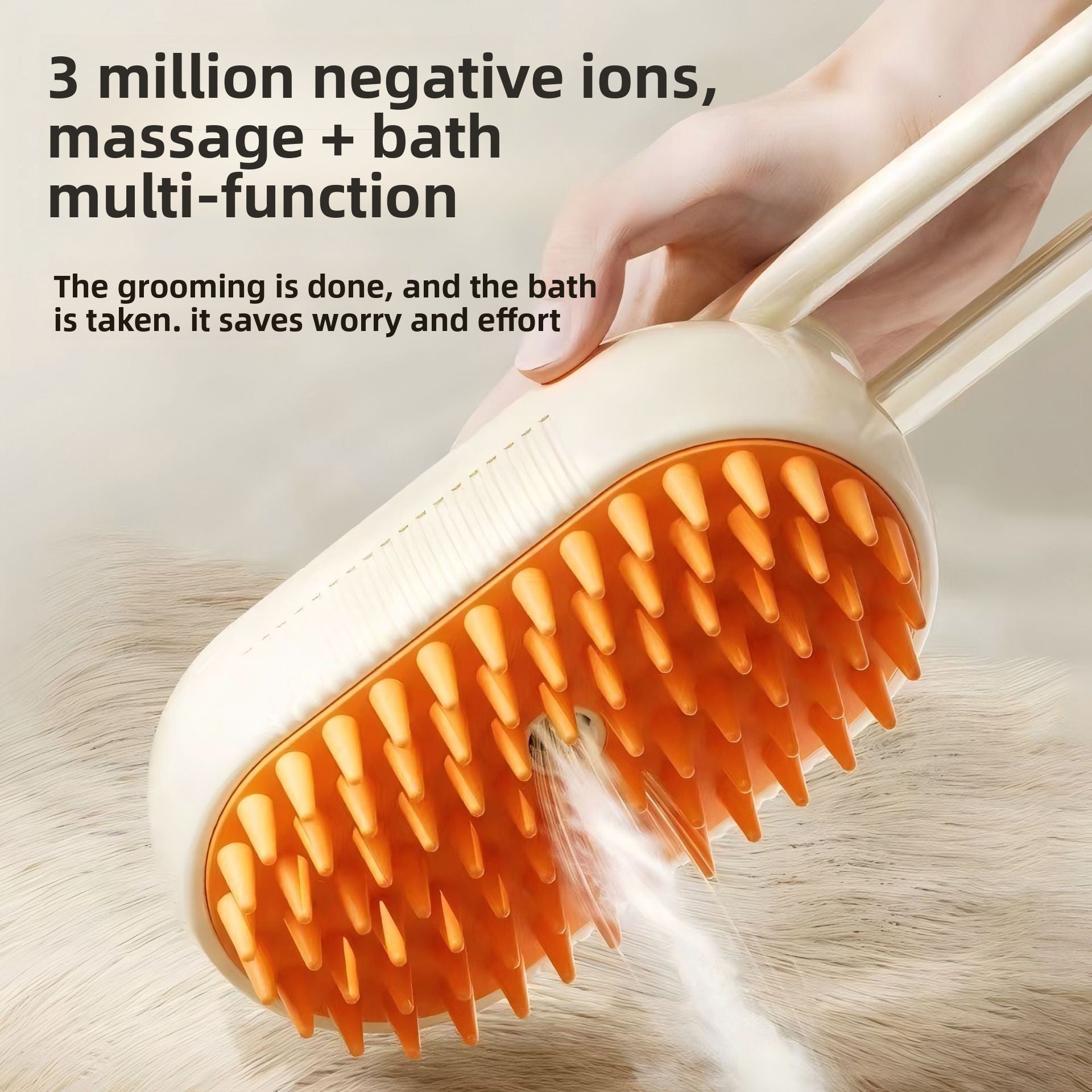 Handle Spray Brush with Massage, Anti-Static Mist Grooming Comb