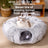Foldable plush cat tunnel bed and play tunnel, view 1
