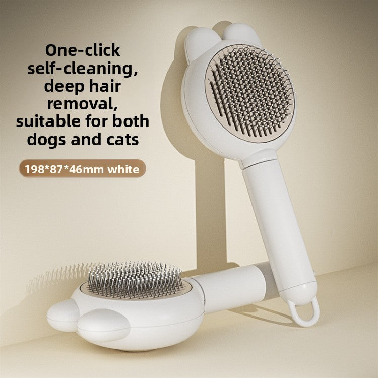 Bunny Ear Self-Cleaning Slicker Brush for Cats and Dogs, Massage