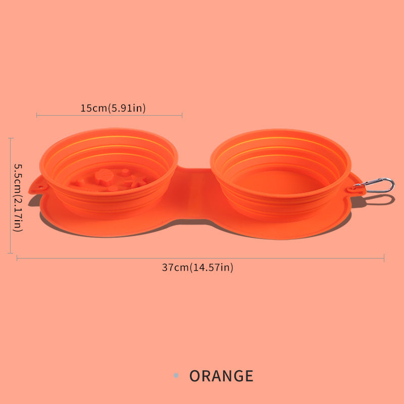 Portable Foldable Silicone Pet Bowl, Collapsible Travel Dish for Dogs and Cats