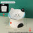 Ceramic Elevated Pet Bowl with Anti-Spill Slanted Opening and Double Ears in Cute Designs