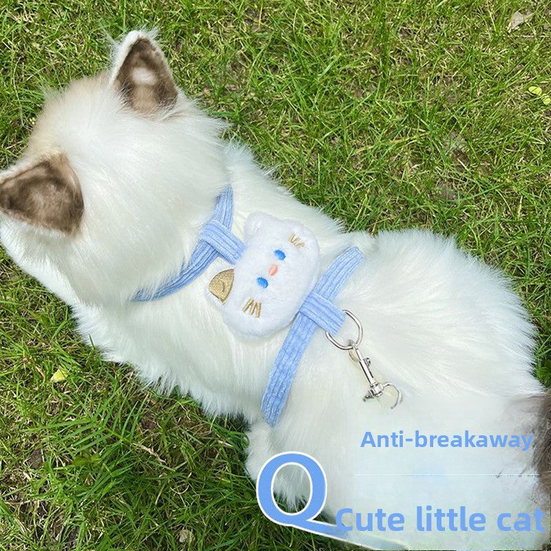 Kitten print cat harness and lead, main product photo