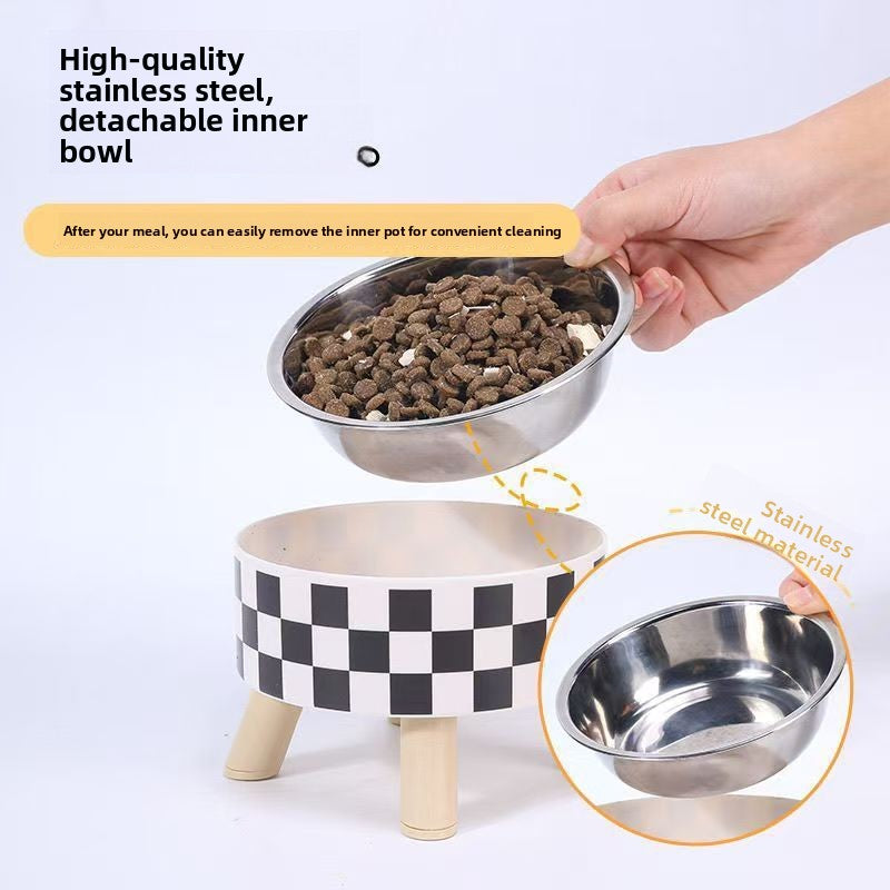 Elevated Pet Food Bowl with Stainless Steel Insert