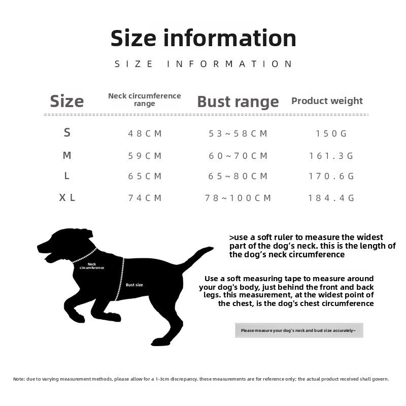 Tactical chest harness with lead for dogs, 4 sizes available