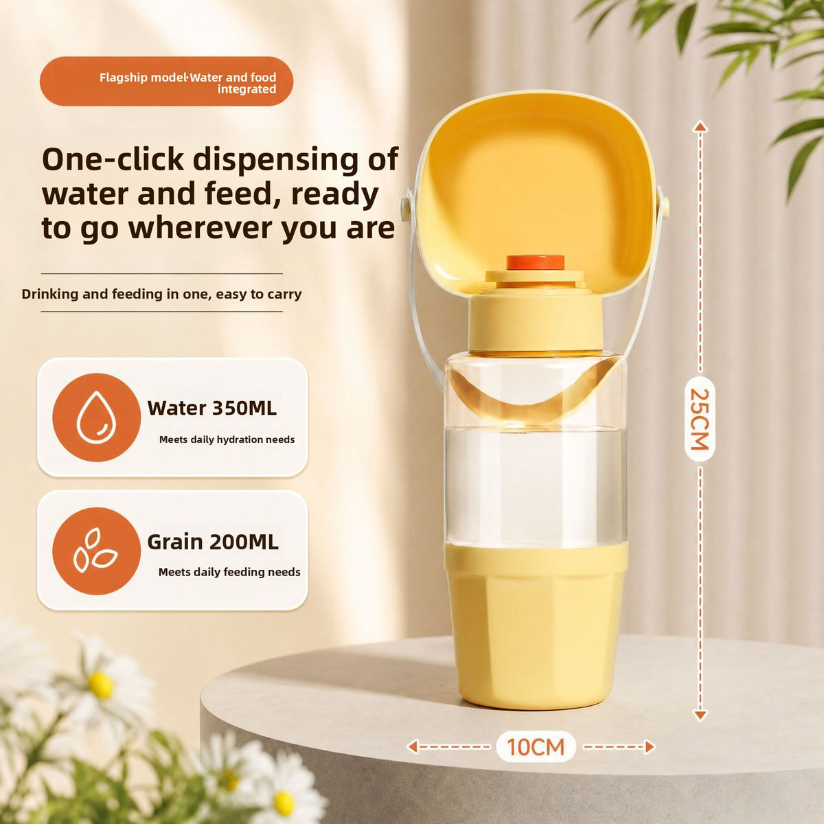 Portable Foldable Pet Travel Water Cup in Food-Grade PP for Dogs and Cats