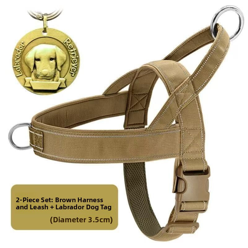 Reflective tactical nylon dog harness, available from Pet Royale UK