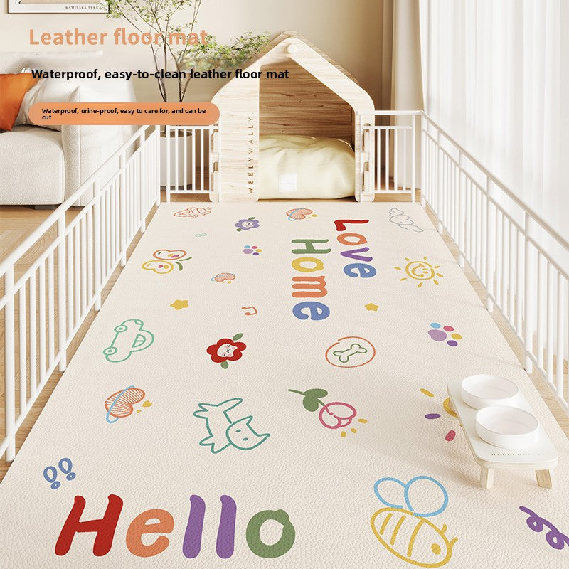 Waterproof PVC dog crate mat, shown in 11 colours and styles