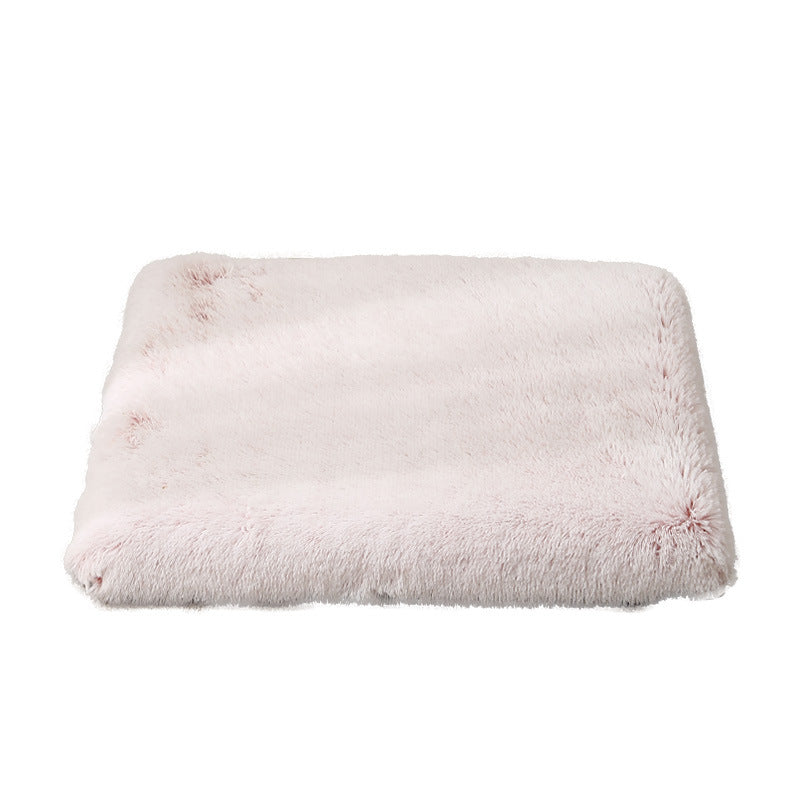 Plush pet mattress with removable washable cover in Beige Brown, extra detail view