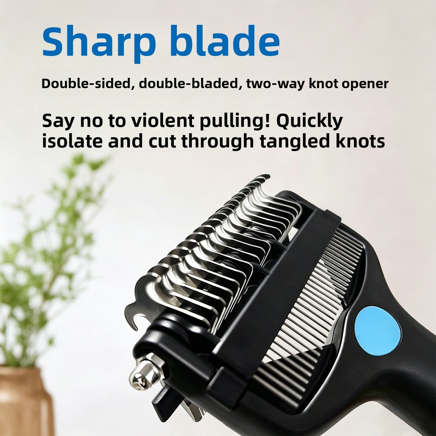 Gentle Undercoat and Flea Comb for Cats and Dogs, Rounded Tips
