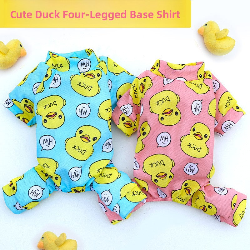 Cartoon duck four leg outfit for dogs and cats, available in 2 colours, image 1
