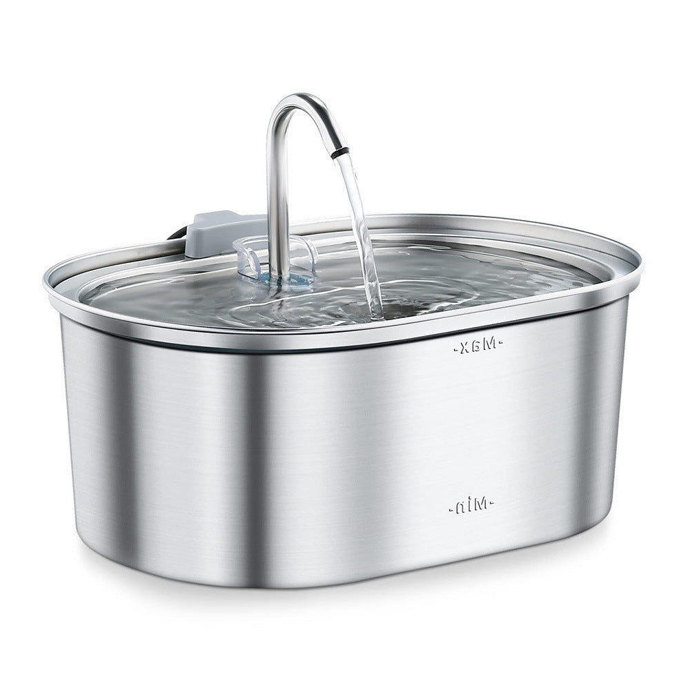 3.2L Stainless Steel Pet Water Fountain with Silent Pump and 3-Stage Filtration