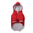 British retro thick dog raincoat with cotton lining in Red, side view