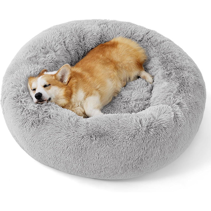 Plush round pet nest bed, detail photo 5