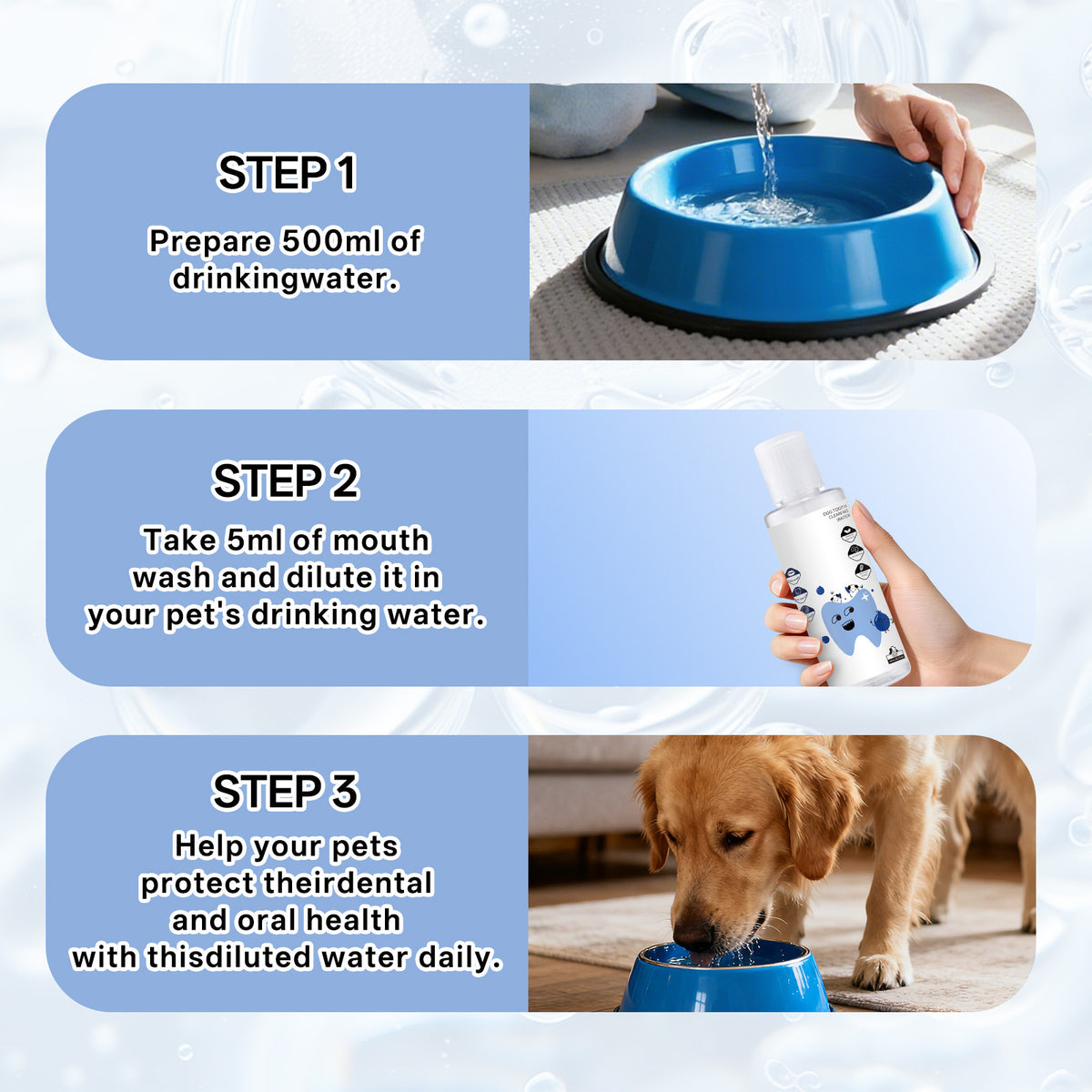 Pet Oral Rinse Water Additive for Cats and Dogs, Fresh Breath