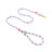 Woven rainbow dog lead with gold coloured clip