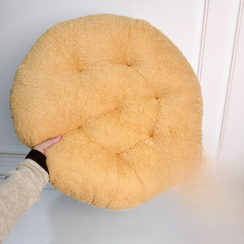 Felt Christmas tree cone cat bed in yellow and white, product image 3