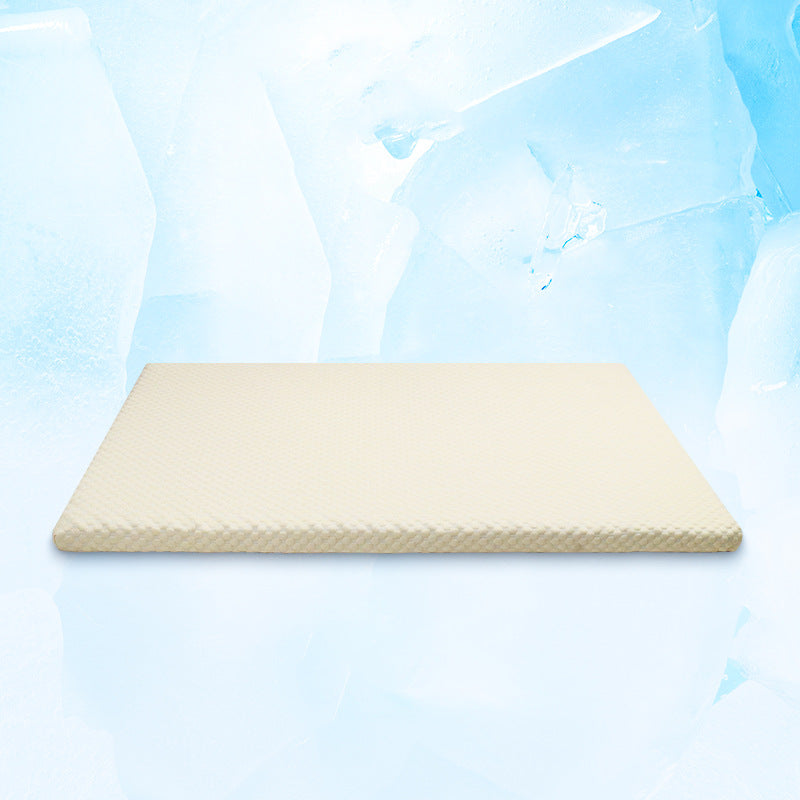 Ice silk cooling pet mat in blue with non-slip base
