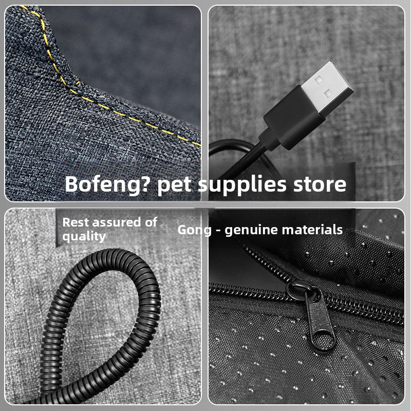 Soft pet bed with optional USB heating pad, photo 3 of 28
