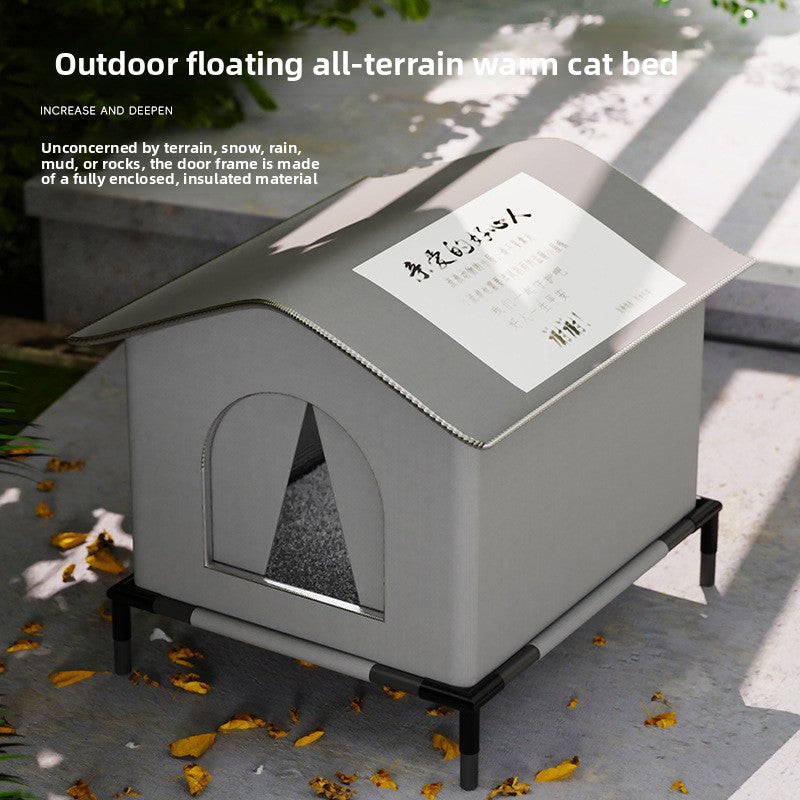 Waterproof insulated pet tent bed, alternative angle view