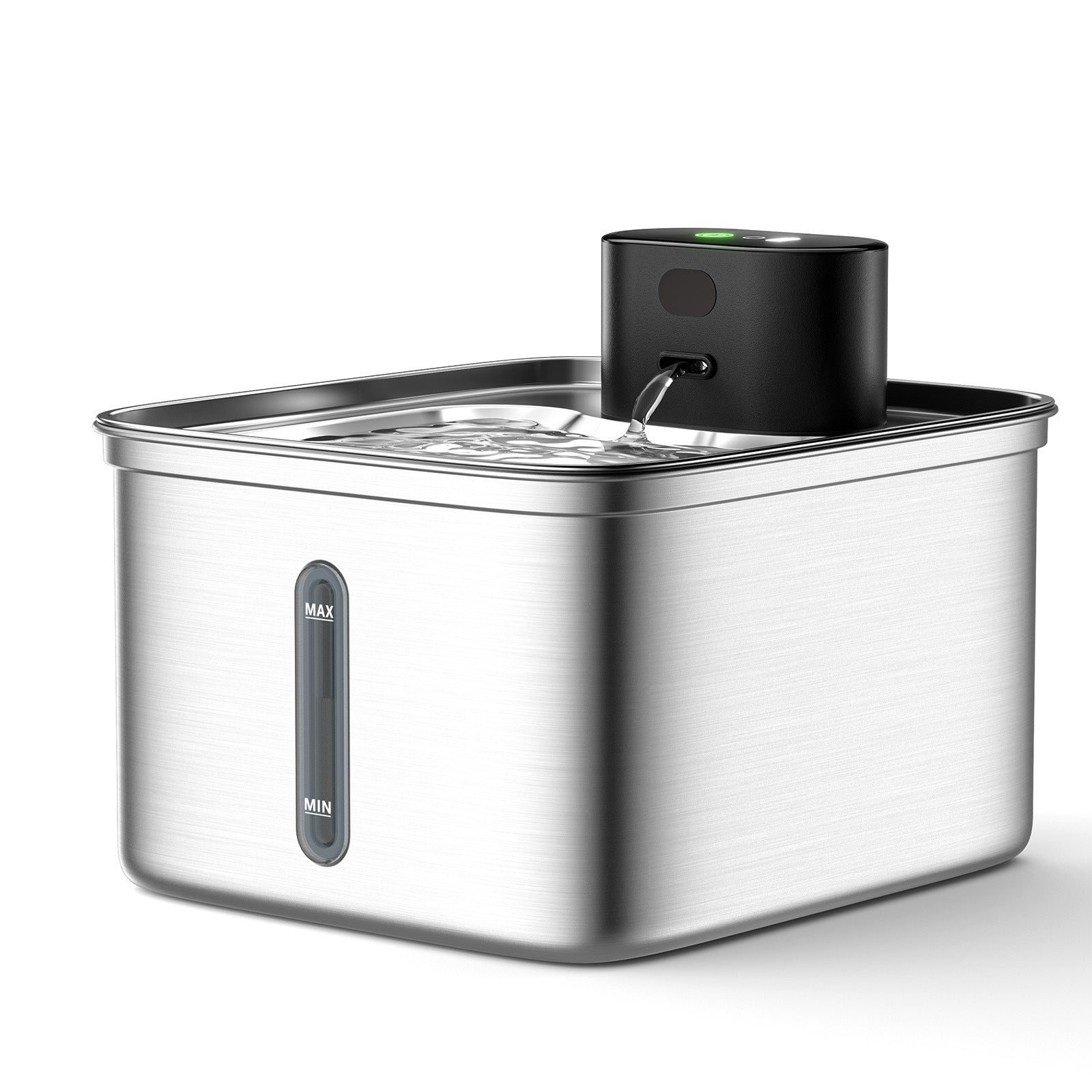 Stainless steel pet water fountain with filter, photo 7 of 9