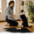 Solid wood cat scratching board and step in black