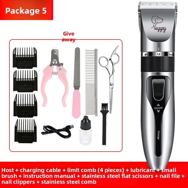 USB Rechargeable Pet Hair Clipper with Ceramic Blade and 4 Combs