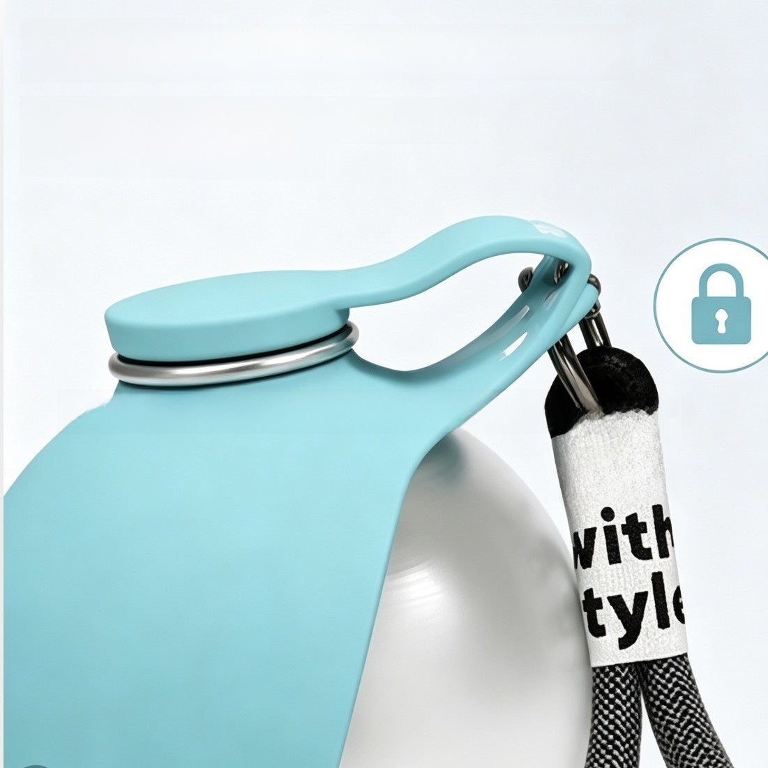 Foldable Stainless Steel Pet Water Bottle with Hanging Rope
