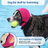 Neoprene dog ear cover snood in rose red, view 2