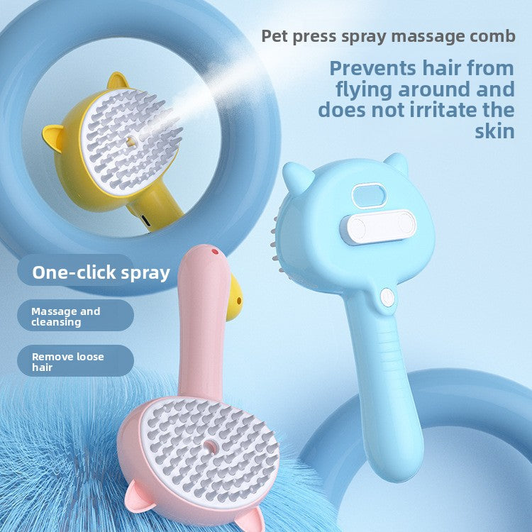 Wireless Electric Pet Massage Comb with Detangling Spray
