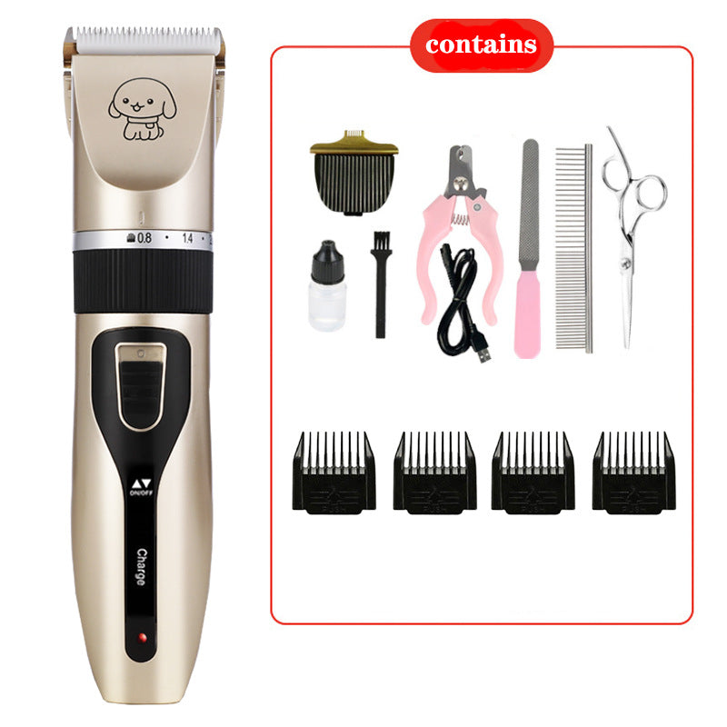 Cordless Dog Hair Clippers with Guide Combs, Low Noise Trimmer Kit
