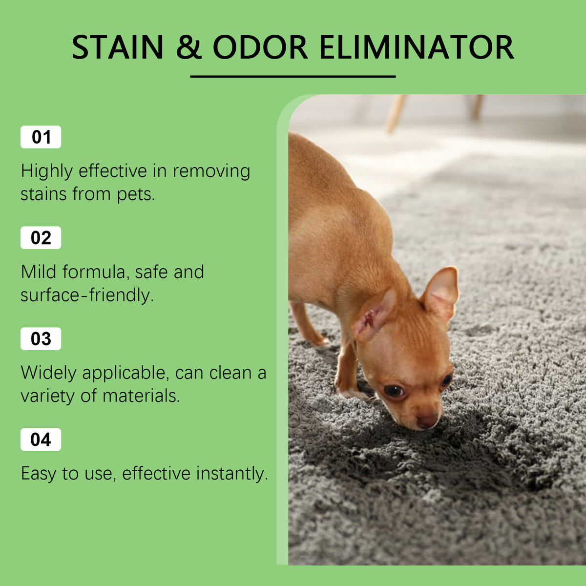 Pet Stain and Odour Remover Spray 120ml for Dogs and Cats