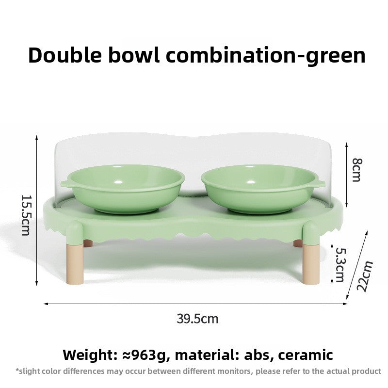 Ceramic Pet Bowl with Elevated Stand for Cats and Dogs in Four Colours