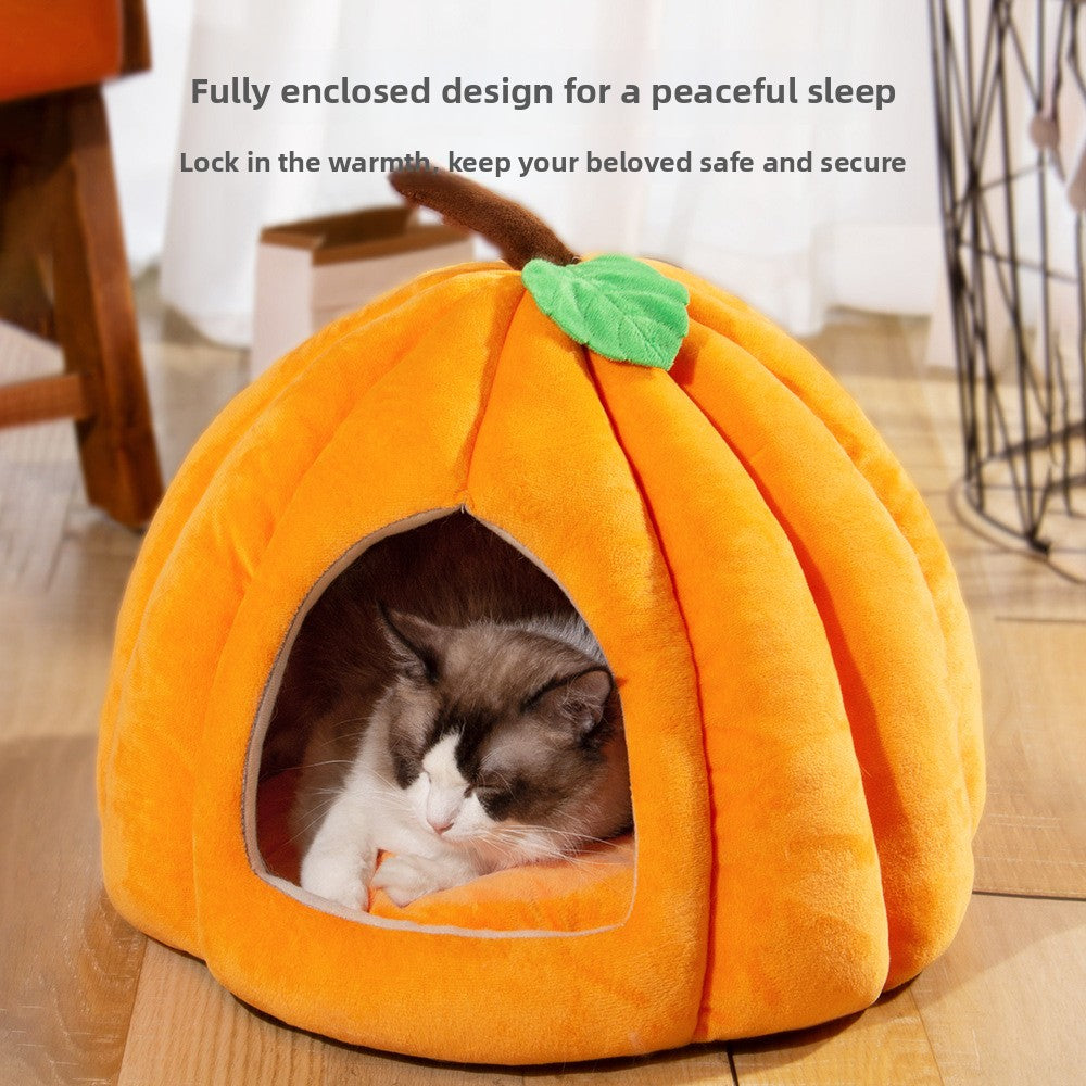 Semi-enclosed cloth kennel bed for cats and small dogs, product image 1