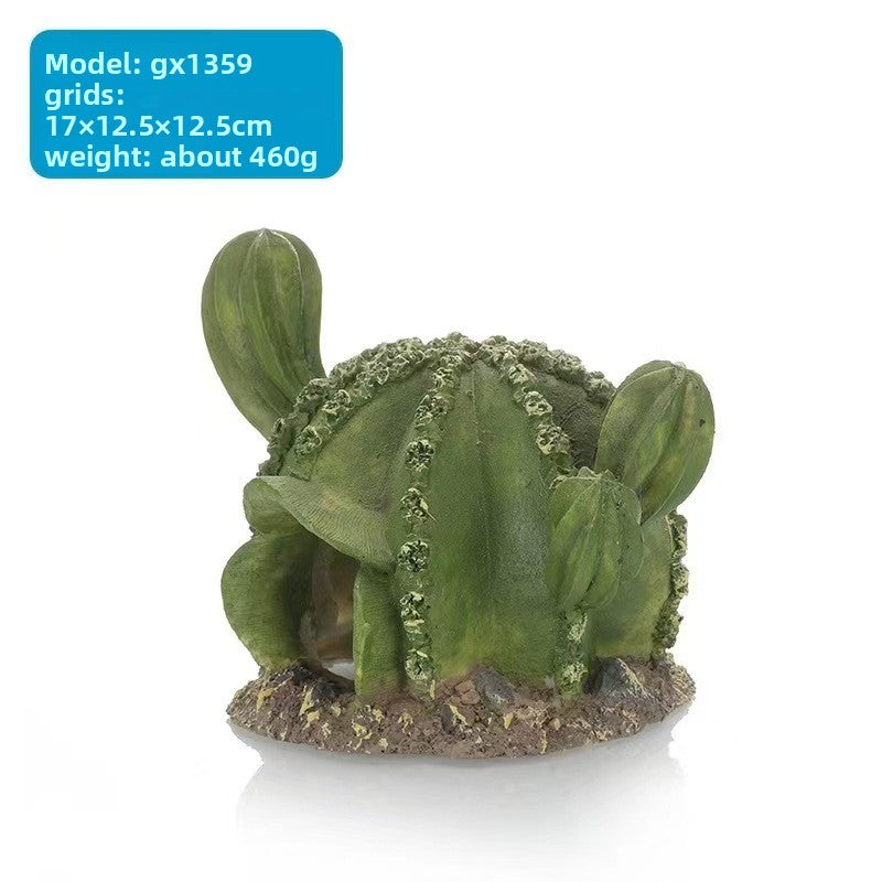 Resin rock turtle basking platform and reptile hide in Style BX1359