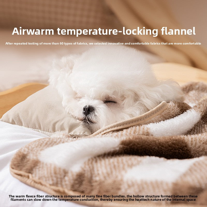 Yellow soft pet blanket for cats and small dogs