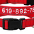 Reflective nylon dog collar in Rose Red, front view