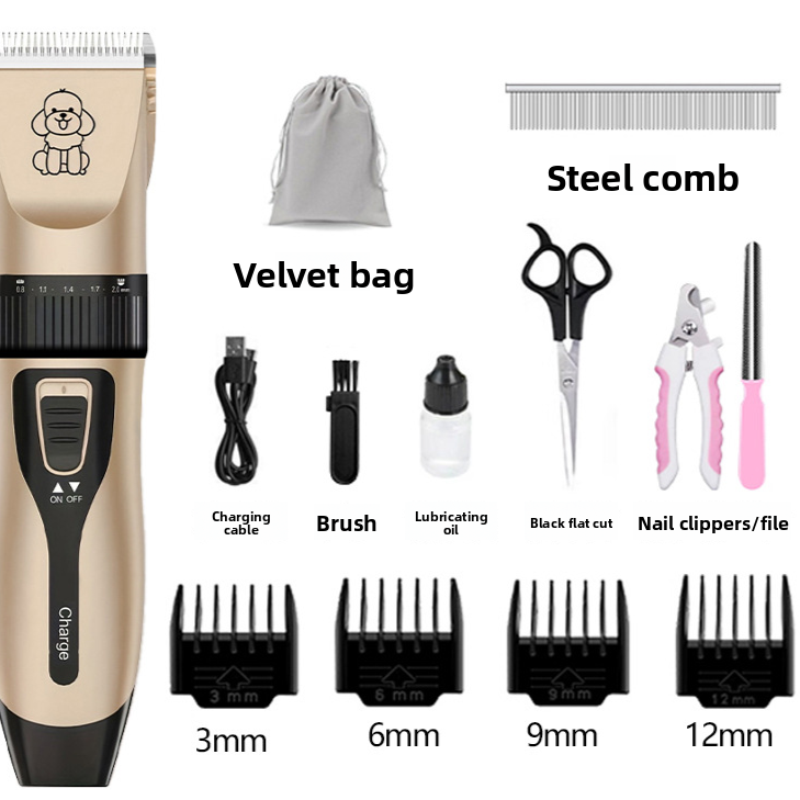 Cordless Pet Hair Clipper with Upgraded Ceramic Blade and Combs
