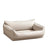 Waterproof white faux leather dog sofa bed with raised sides