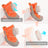 Soft sole small dog shoes with anti-slip Oxford base, showing size and shape
