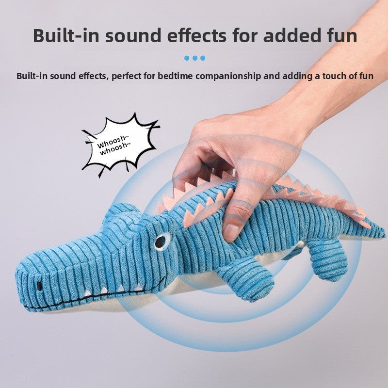 Plush crocodile squeaker toy for dogs and cats - photo 2
