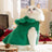 Cartoon pet cape for dogs and cats in Green, side view