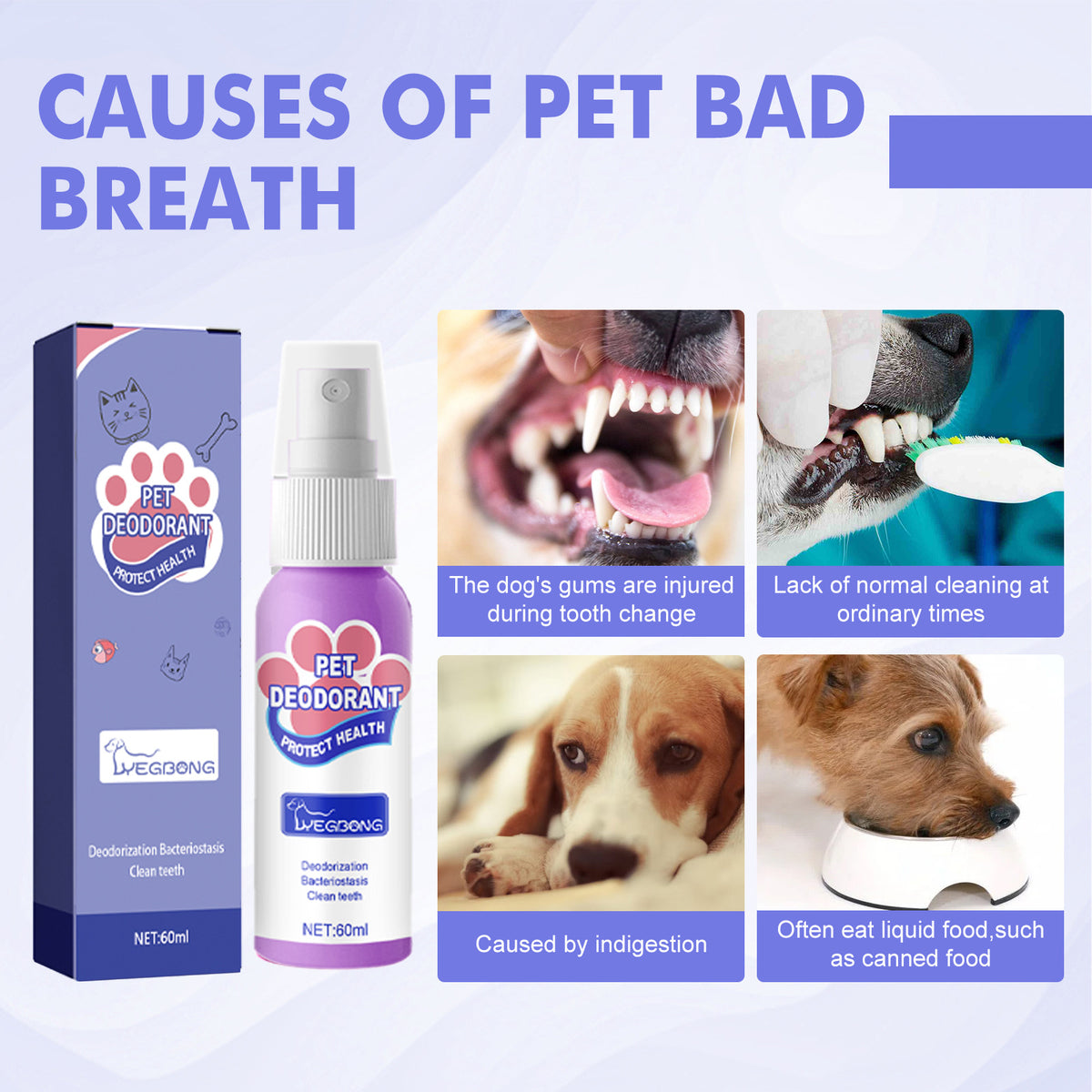 Pet Oral Fresh Breath Spray for Dogs and Cats, Easy Mouth Clean