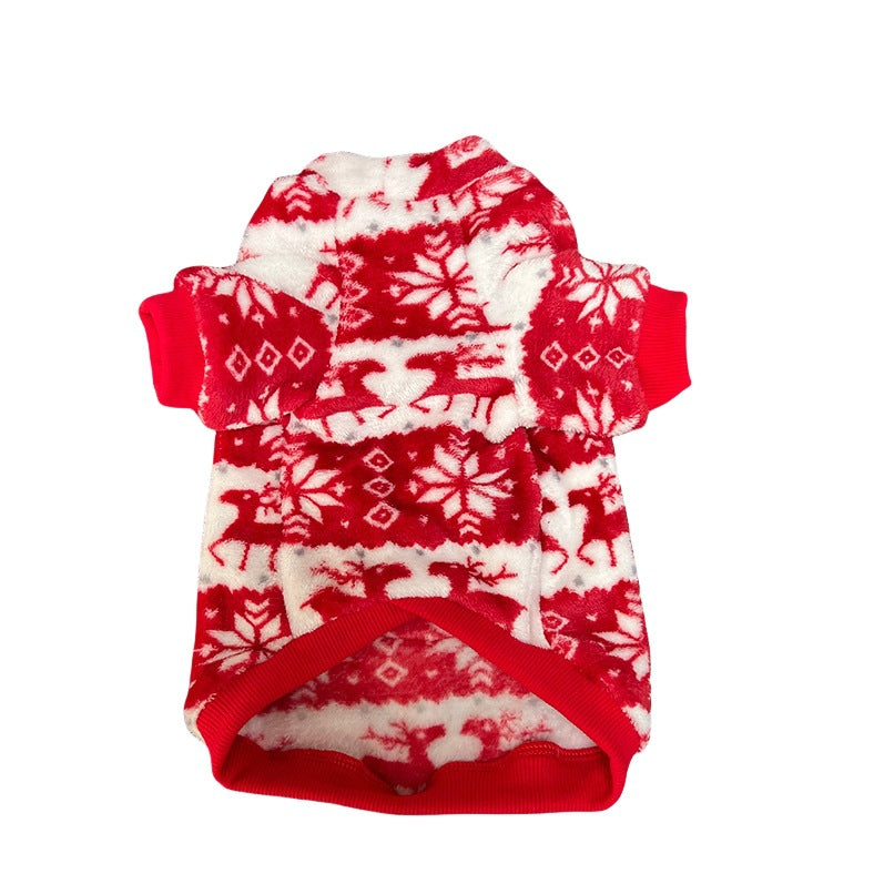 Christmas reindeer print fleece dog jumper, available in 2 colours, image 2