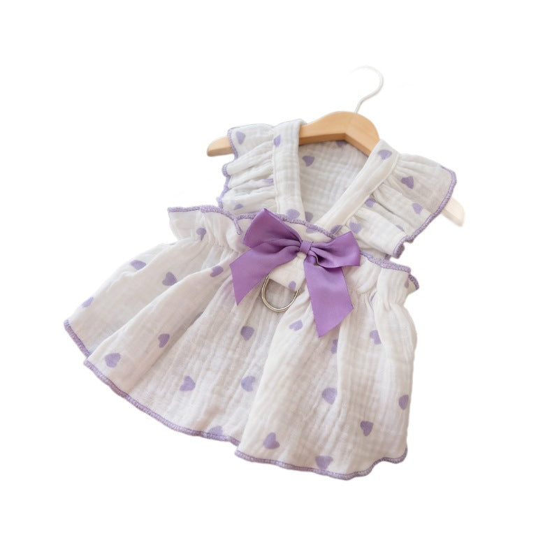 Summer pet dress with lead ring for dogs and cats, image 5