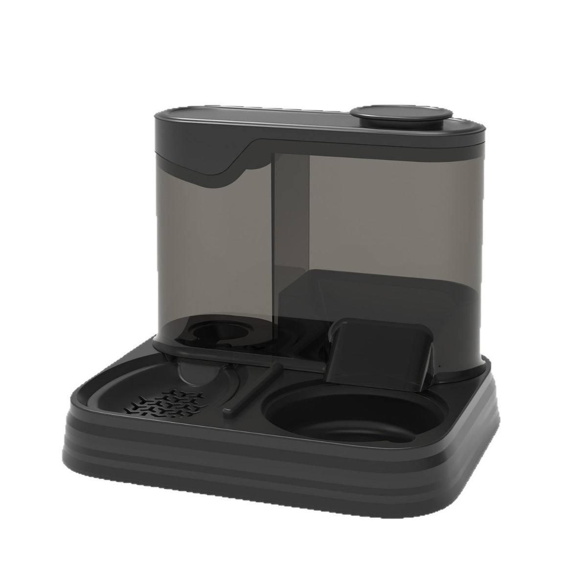 2-in-1 Gravity-Fed Pet Feeder and Water Dispenser Compatible with Standard Bowls