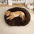 Plush round donut bed for cats and dogs, main product photo