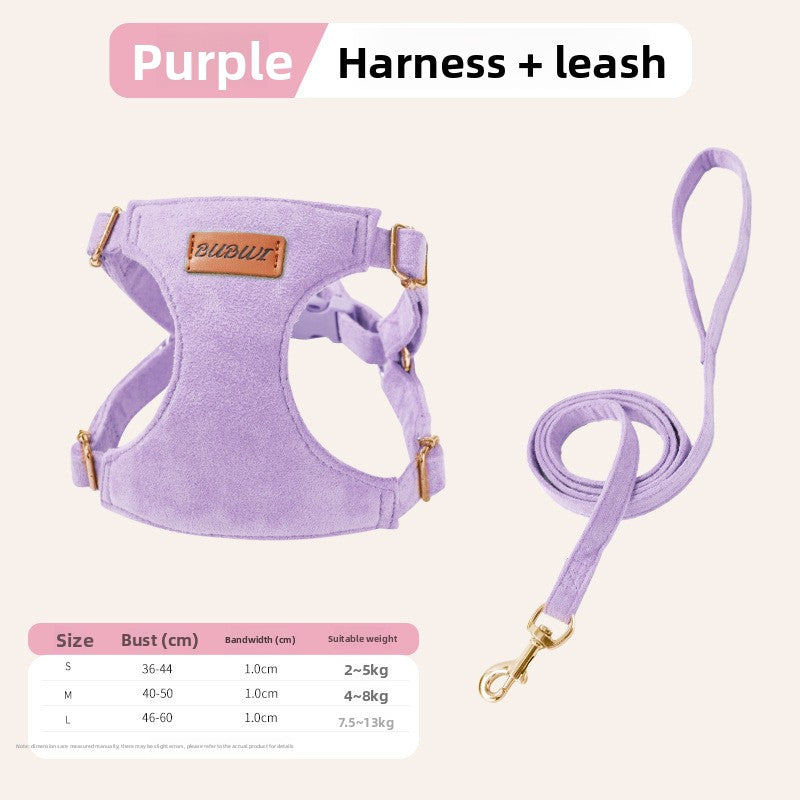 No-choke chest and back harness with lead, 3 sizes available