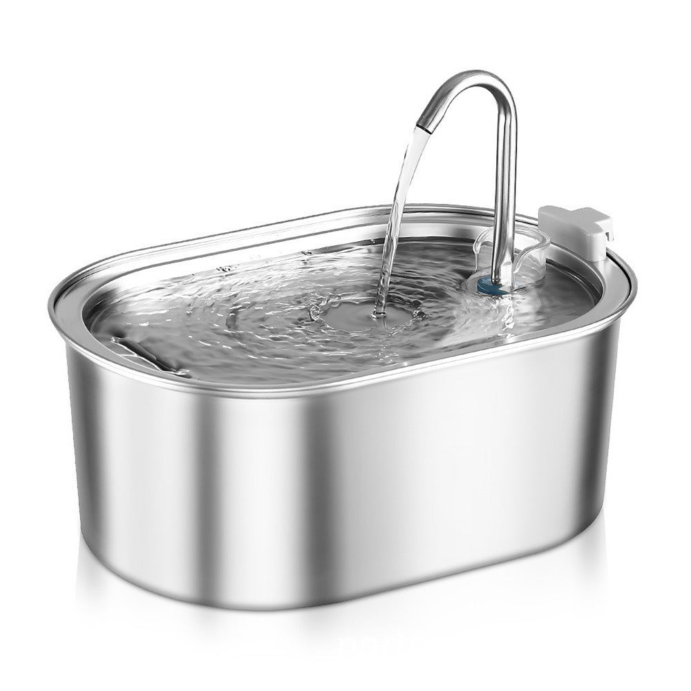 3.2L Stainless Steel Pet Water Fountain with Silent Pump and 3-Stage Filtration