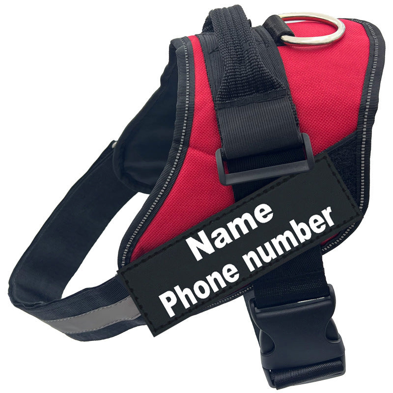 Reflective nylon dog harness with lead in blue, product image 1